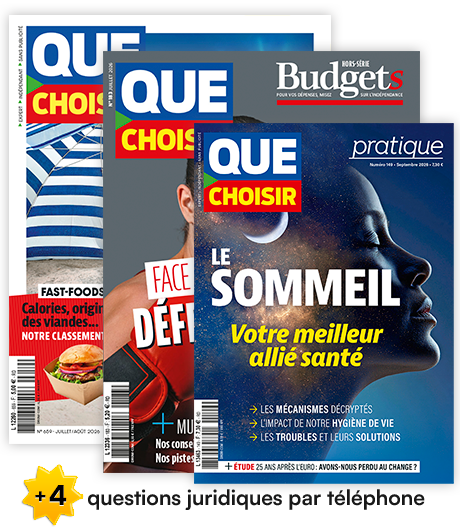 Abonnement magazine mensuel Que Choisir + Que Choisir Budgets + Que Choisir Pratique