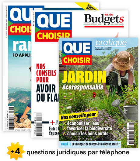 Abonnement magazine mensuel Que Choisir + Que Choisir Budgets + Que Choisir Pratique